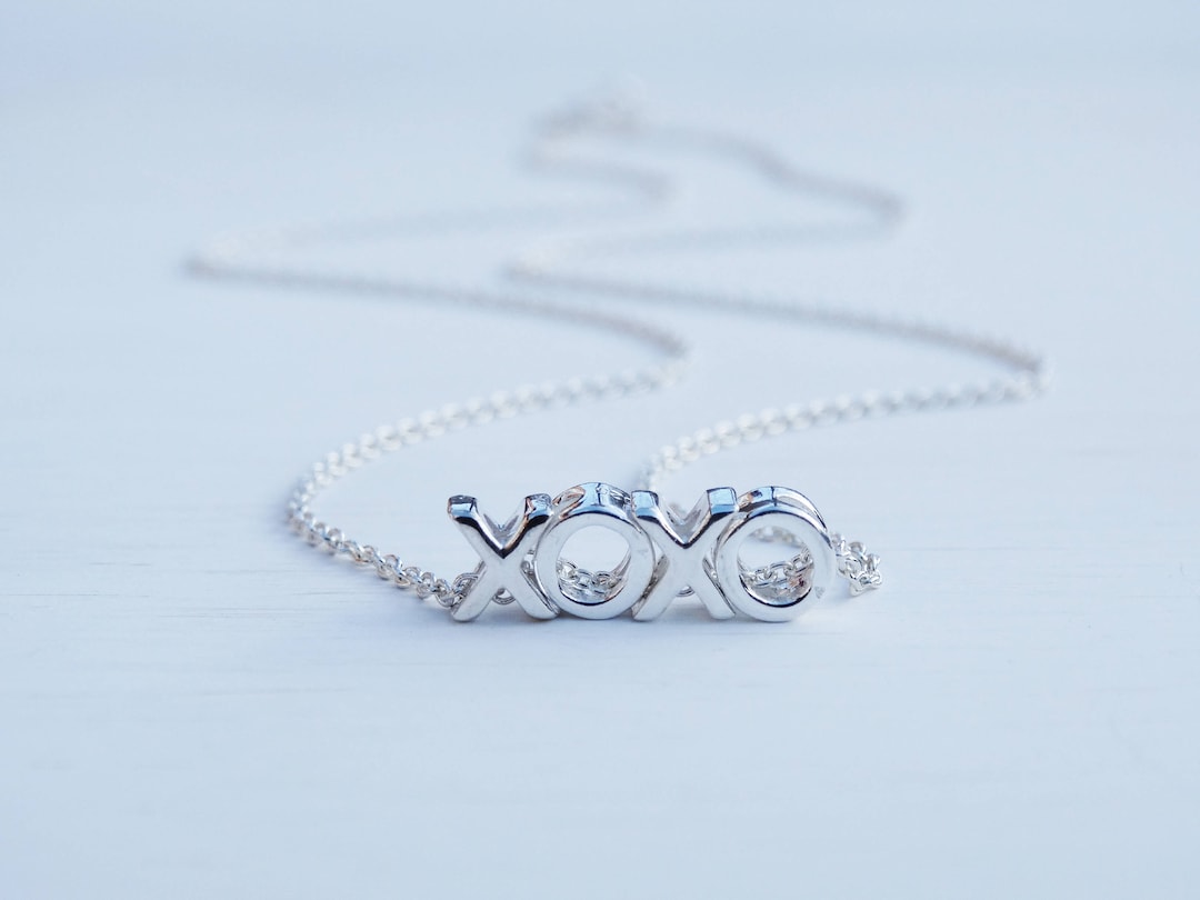 Buy XOXO Silver Necklace, Hugs Kisses, Sterling Silver Online in India 