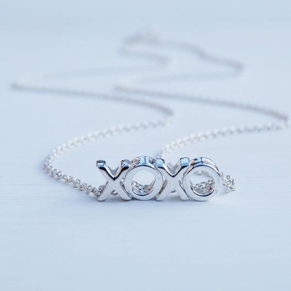 XOXO Silver Necklace, Hugs & Kisses, Sterling Silver