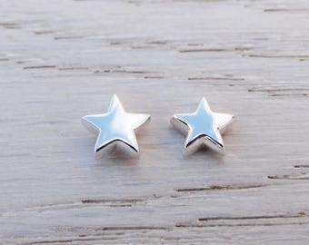 Silver Star Stud Earrings, Sterling Silver
