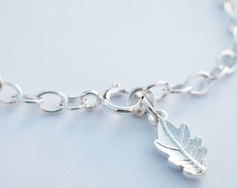 Sterling Silver Oak Leaf Bracelet