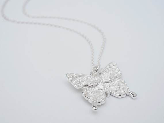 Sterling Silver Butterfly Necklace | Vintage Inspired - Etsy