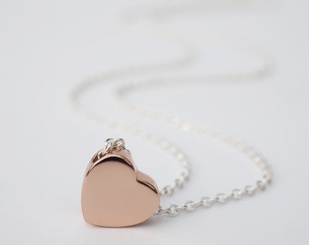 Rose Gold Herz Halskette | Sterling Silber