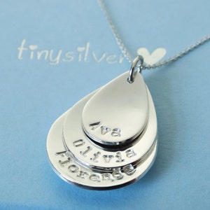 Personalised Silver Drops Necklace | Sterling Silver