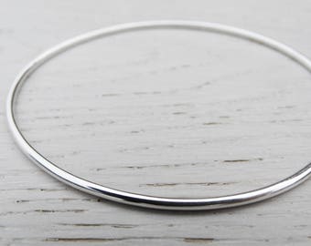 Simple Silver Bangle, Sterling Silver, Stacking Bracelet