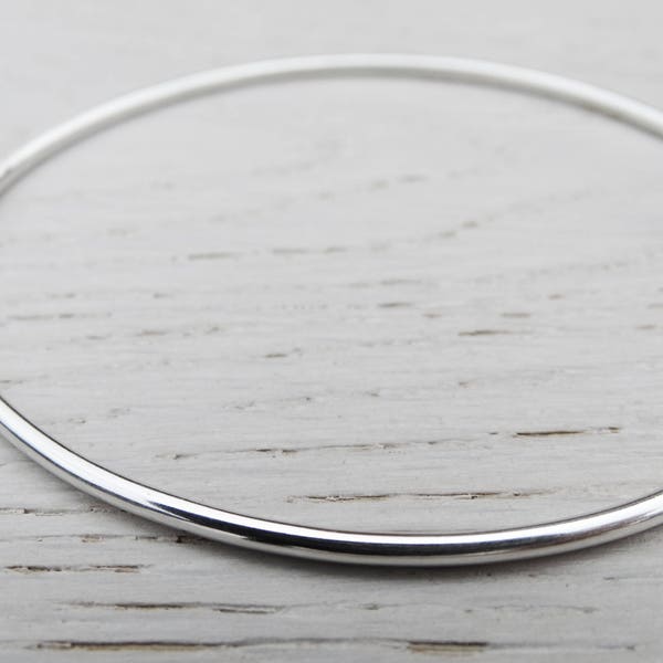 Bracelet en argent simple, argent sterling, bracelet empilable