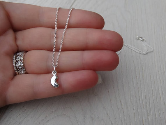 Sterling silver bean necklace deals