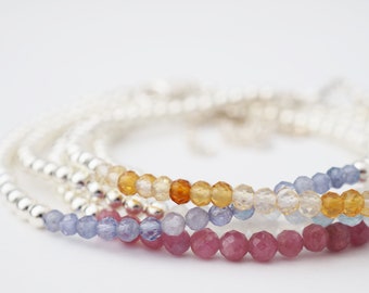 Birthstone Bracelet | Gemstone | Sterling Silver