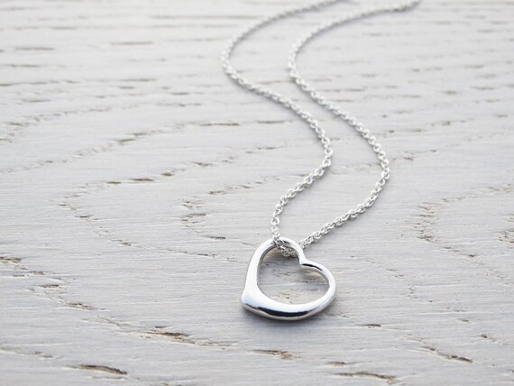 Sterling Silver Open Heart Necklace