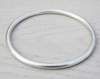 Chunky Solid Silver Bangle, Sterling Silver