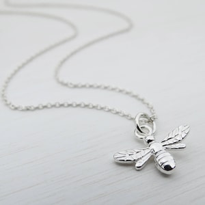 Silver Bee Necklace, Sterling Silver