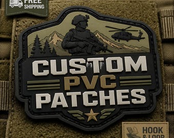 Custom PVC Patches - Hook & Loop - Free Shipping