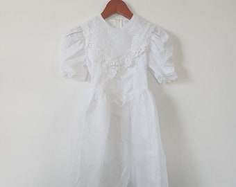 Vintage Bonnie Jean New York  White Formal Dress 10 Wedding Baptism Communion