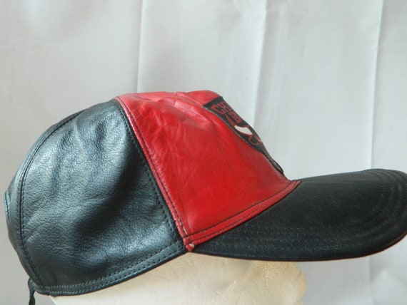 Vintage Black Leather Chicago Bulls Cappello da basket 90s | Etsy Italia