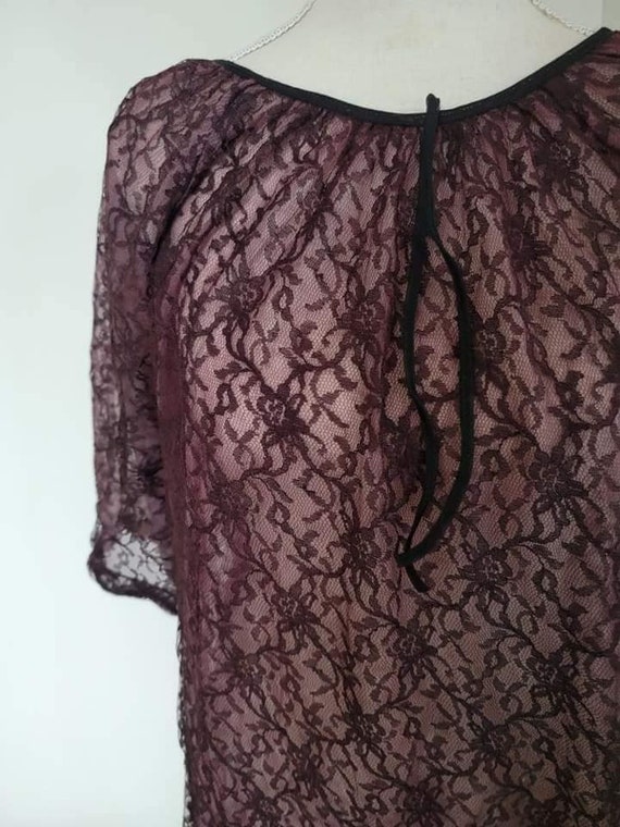 70s handmade sheer lace nightgown, Milk Bath Dres… - image 6