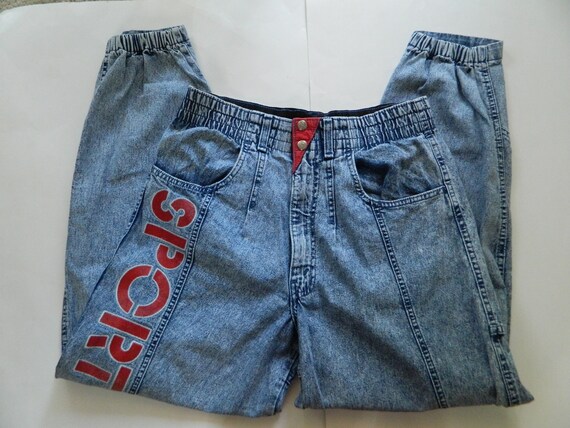 Vintage Levi Sport Spellout Jeans, Elastic Waistba