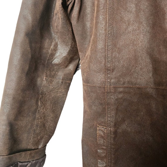 Lee 90s Western Prairie Cottage Brown Leather Sue… - image 3