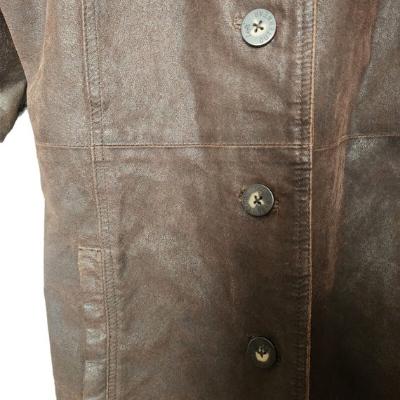 Lee 90s Western Prairie Cottage Brown Leather Sue… - image 2