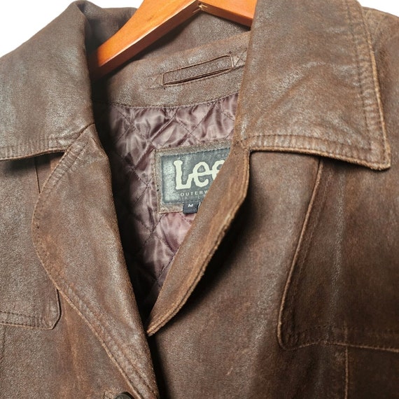 Lee 90s Western Prairie Cottage Brown Leather Sue… - image 4