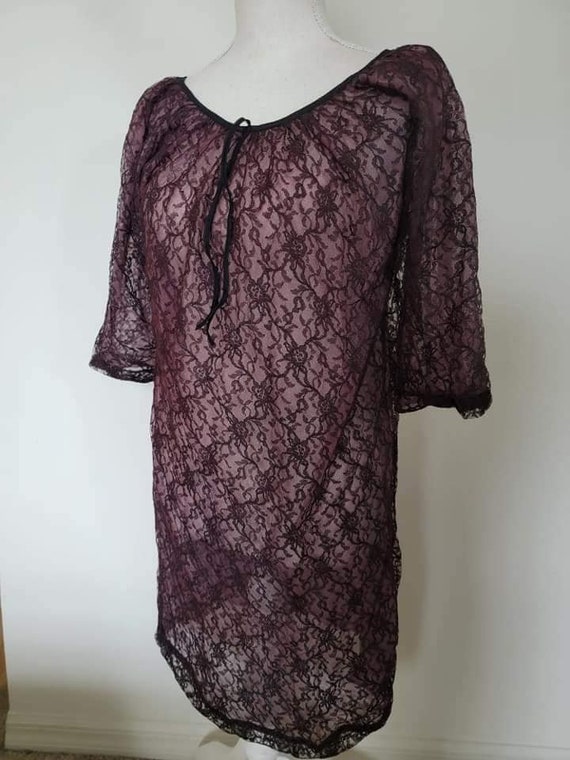 70s handmade sheer lace nightgown, Milk Bath Dres… - image 2