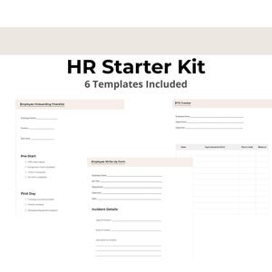Small Business HR Starter Kit | Employee Forms Bundle | Onboarding, PTO, Write-Up, Performance Review Templates