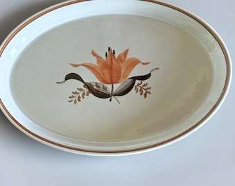 Plato ovalado Aluminia Kirsten Nils Thorsson plato de loza danés vintage pintado a mano