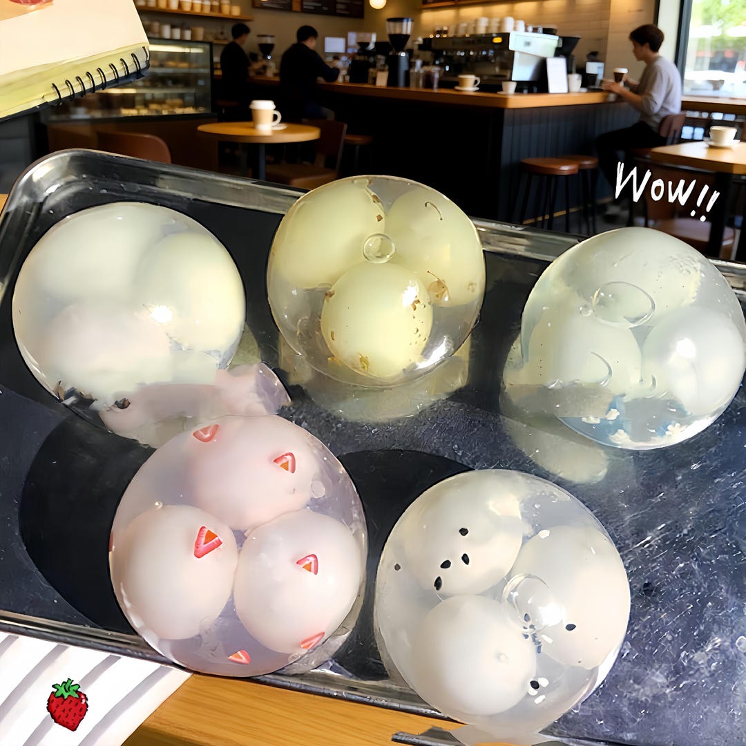 Crunchy Rice Ball Squishy, Soft Jelly Sensory Toy, Fun Stress Relief ...