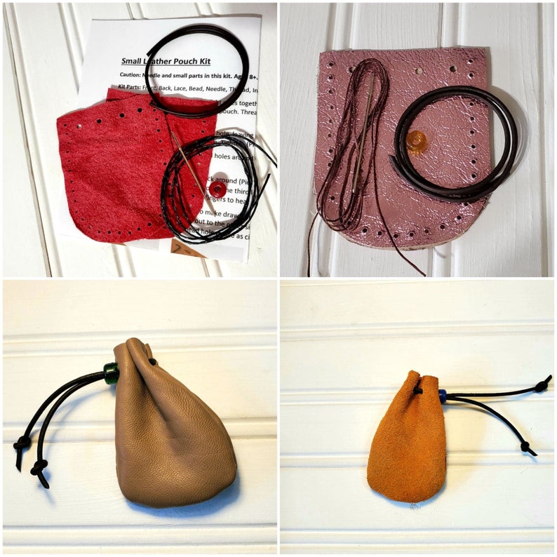 Leather Pouch Kit with Instructions for Kids and Beginners Etsy