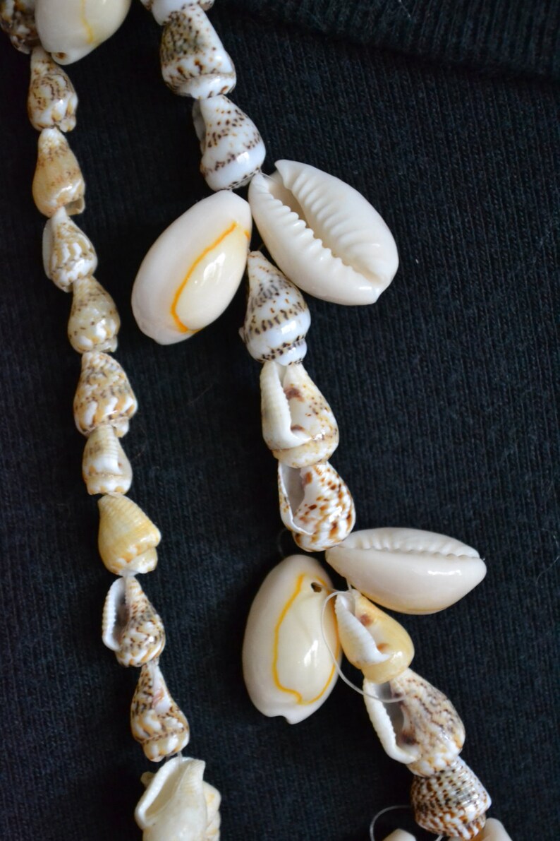 Vintage Long Cowry Sea Shell Necklaces. Hawaiian Leis