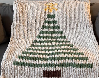 Christmas Tree Chunky Throw Blanket