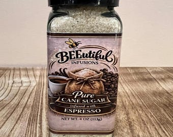 Espresso Infused Sugar | Pure Michigan Made | 4oz Coffee Bar Accessories Gift