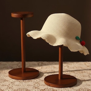 Wooden Hat Organizer Stand, Stackable Baseball Cap Rack, Tabletop Cap Holder Display