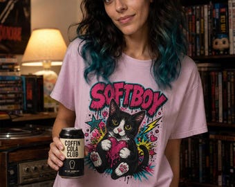SOFTBOY Cat Heart Graphic Tee | Soft Goth Emo Shirt