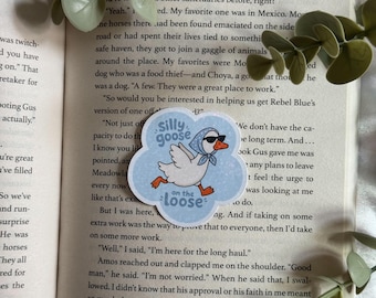 Silly Goose - holographic sticker - handmade | cottagecore