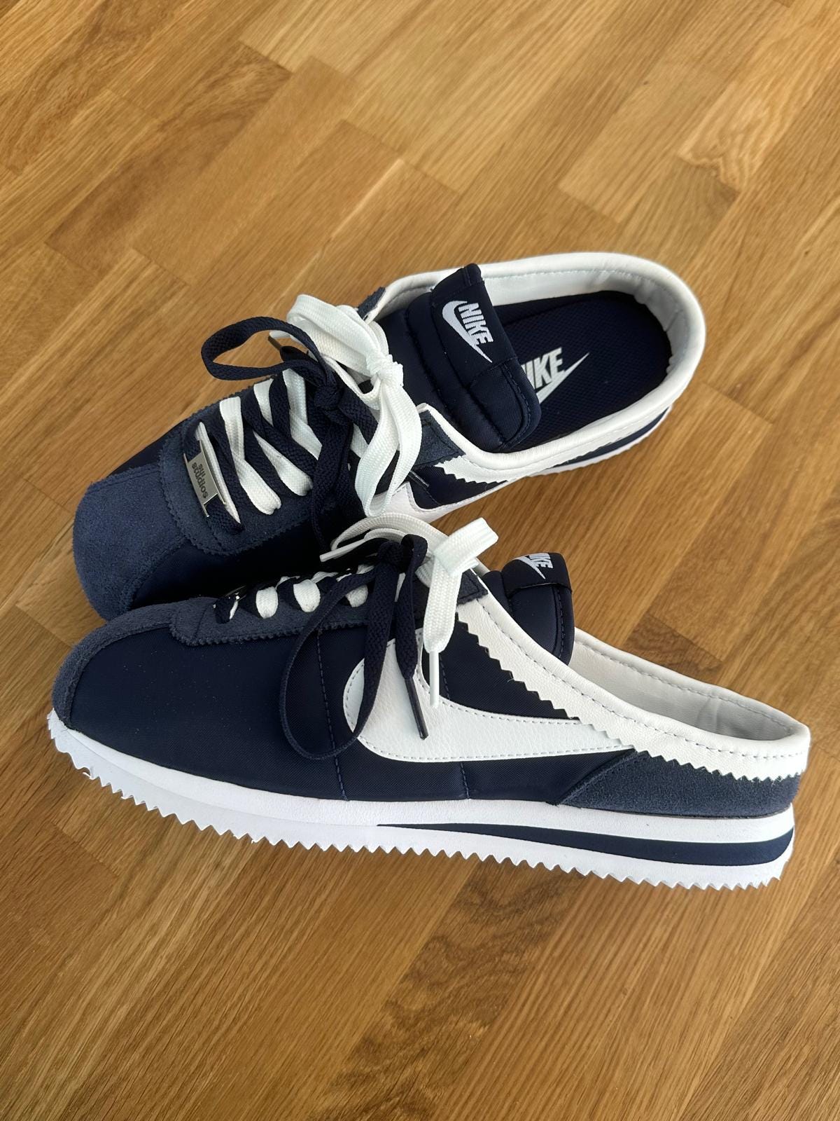 Vintage 80s-90s Nike Cortez Running Shoes
Sneakers Blue Suede Nylon size 4 NIKE Cortez Vintage leather-trimmed brushed-suede sneakers  main image 2