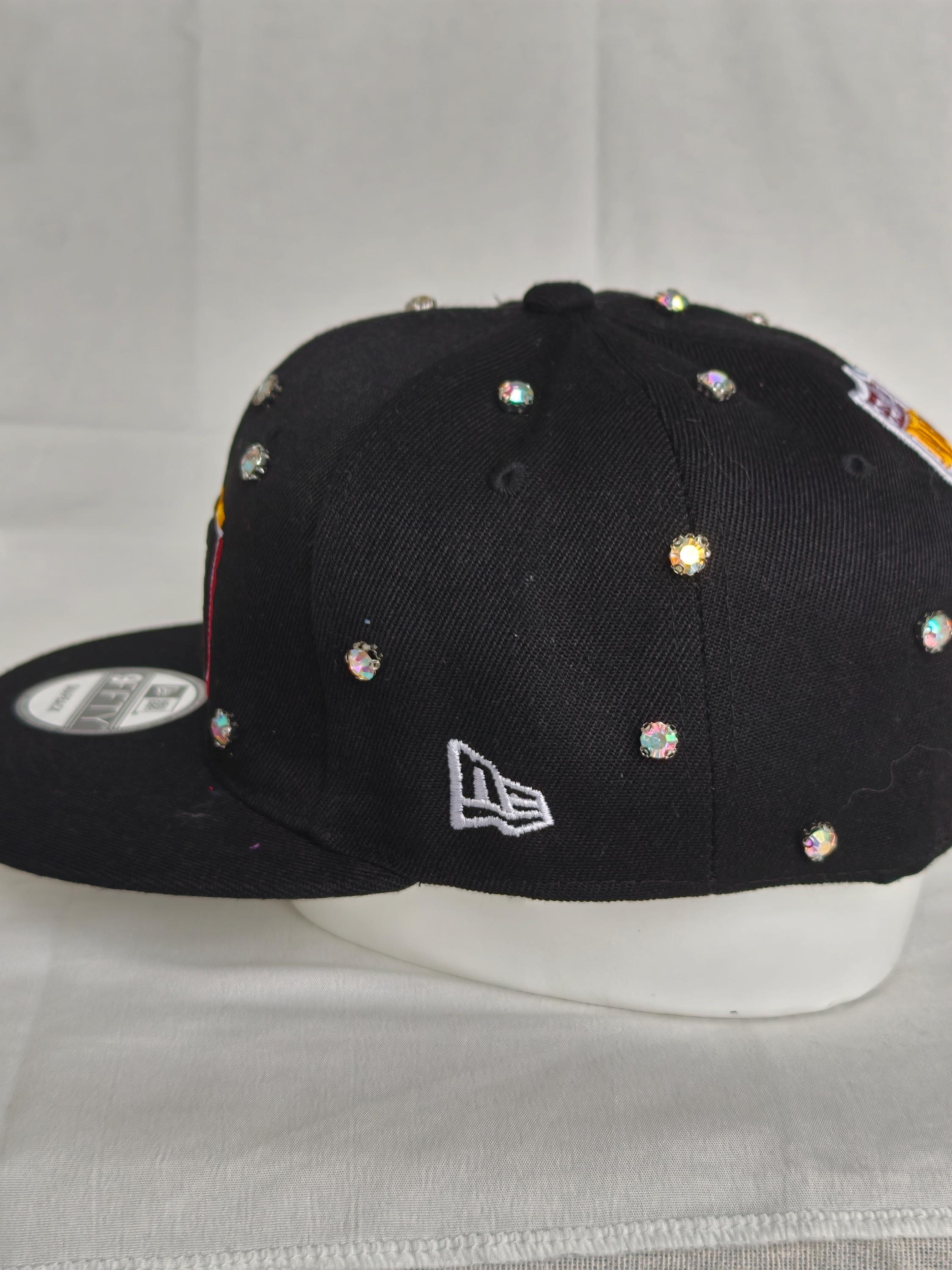 Washington Commanders Black Rhinestone Snapback Hat, Custom Sparkly NFL ...
