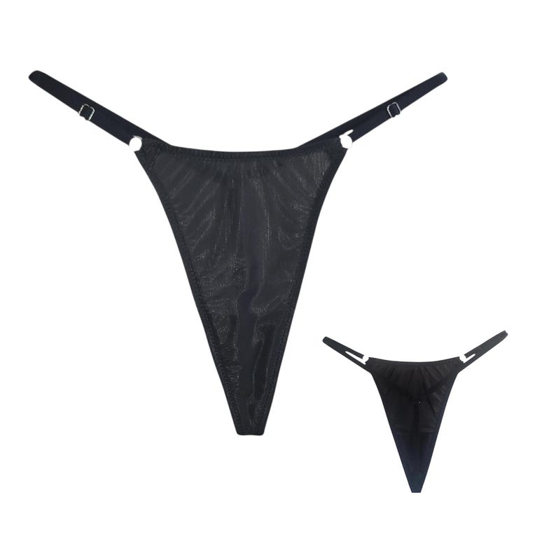 Low Rise G-string With Adjustable Straps. Silver-tone Hardware. - Etsy