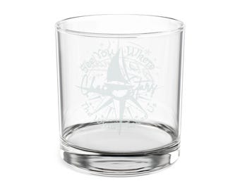 Starfinder Compass zeilboot gegraveerd whiskyglas | 10,5 oz