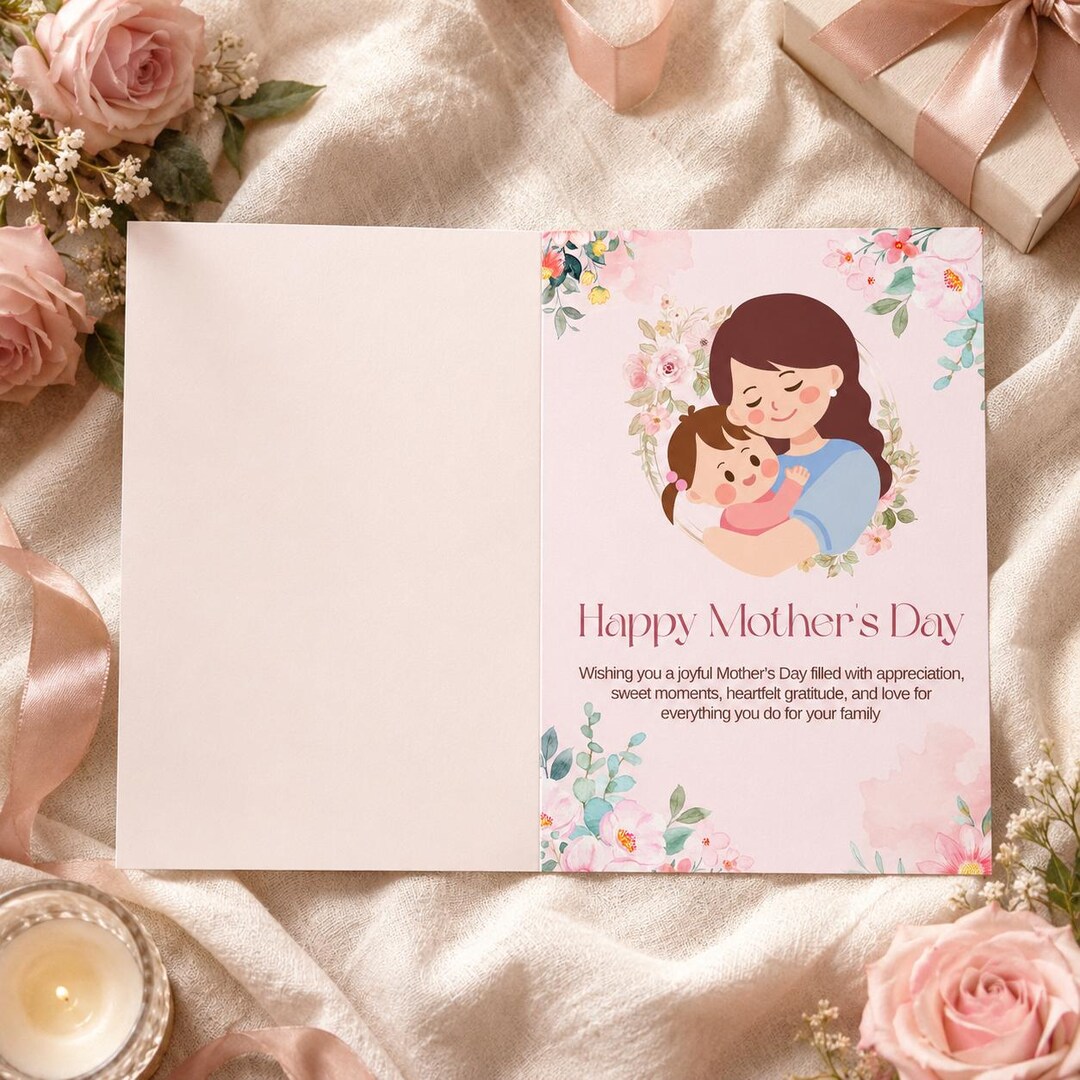Editable Mother's Day Card Template | Floral Canva Greeting (digital ...