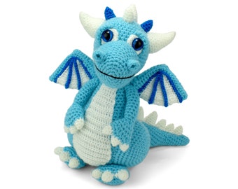 Crochet Pattern - Izzy the Ice Dragon - Amigurumi