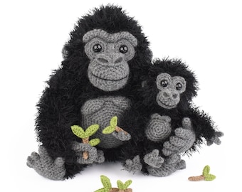 Mayangi and Matondo the Mountain Gorillas - Amigurumi Crochet Pattern