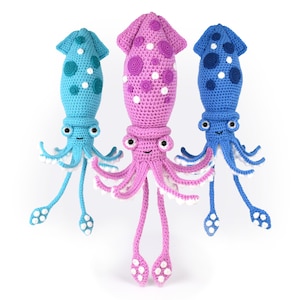 Sandy the Squid Crochet Pattern: Amigurumi Cephalopod (PDF Pattern)
