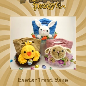 Easter Treat Bags, Bunny, Chick and Lamb Amigurumi Crochet Pattern image 6