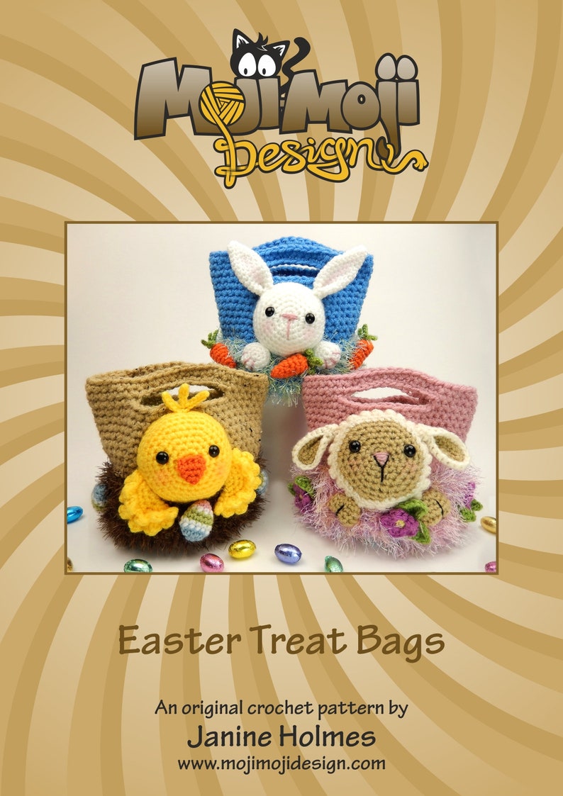 Easter Treat Bags, Bunny, Chick and Lamb Amigurumi Crochet Pattern image 6