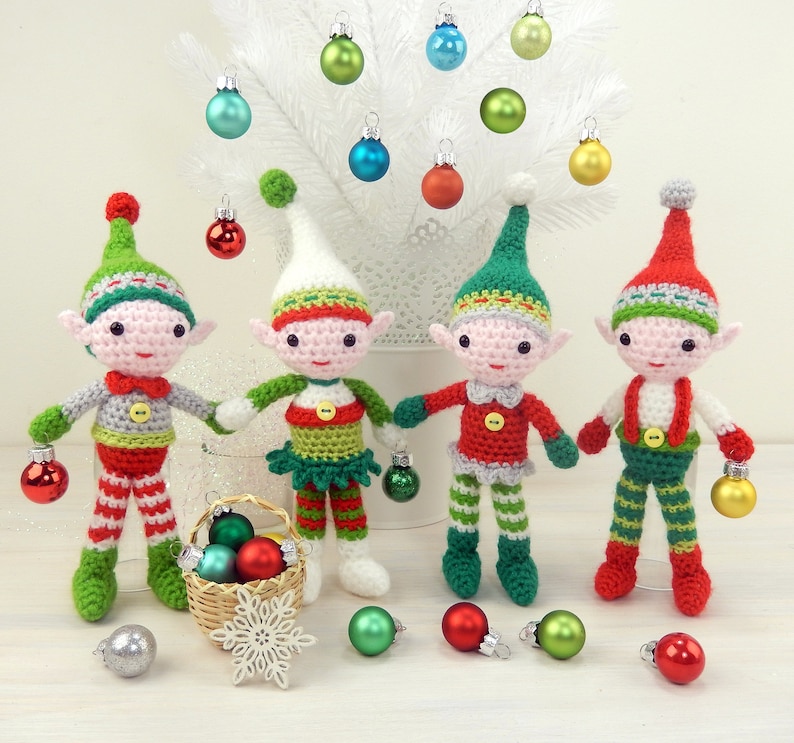 Christmas Elf Quartet Amigurumi Crochet Pattern image 2