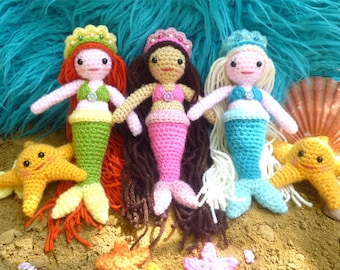 Meredith and Stella, Mermaid and Starfish - Amigurumi Crochet Pattern