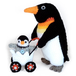 Crochet Pattern - Papa Penguin and Baby Pierre - Amigurumi