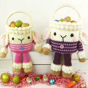 Rabbit and Lamb Easter Baskets Amigurumi Crochet Pattern image 6