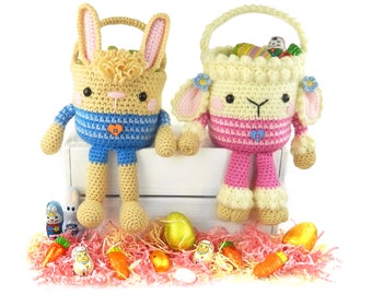 Crochet Pattern - Bunny and Lamb Easter Baskets