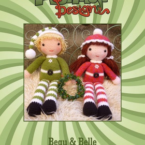 Beau and Belle Christmas Winter Dolls Amigurumi Crochet Pattern imagem 5