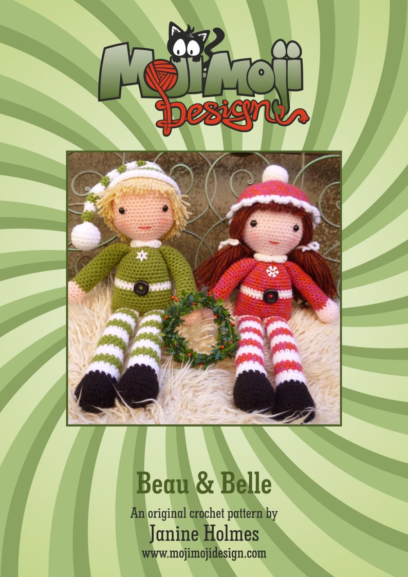 Beau and Belle Christmas Winter Dolls Amigurumi Crochet Pattern imagem 5